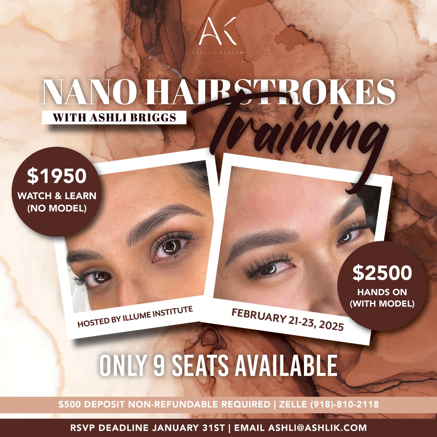 3 Day In Person Nano Hairstroke Training February 21st-23rd 2025 - Oklahoma City, OK